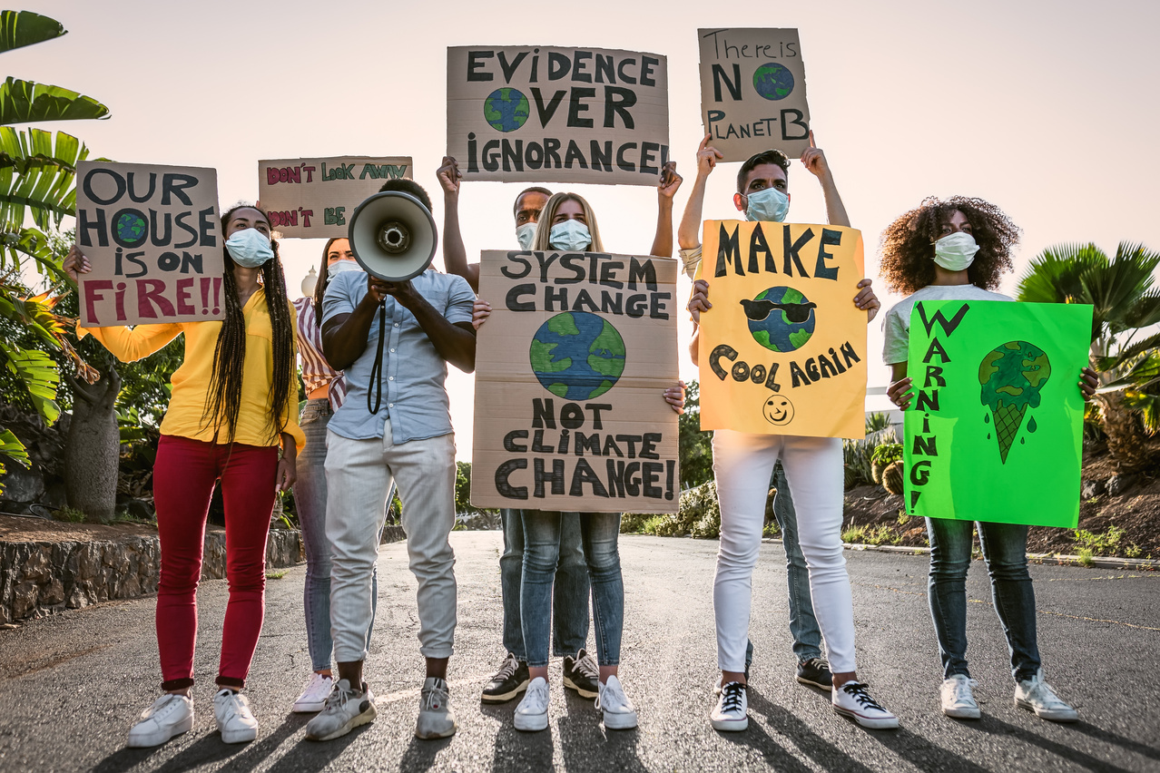 Environmental Activists Protesting Climate Change 